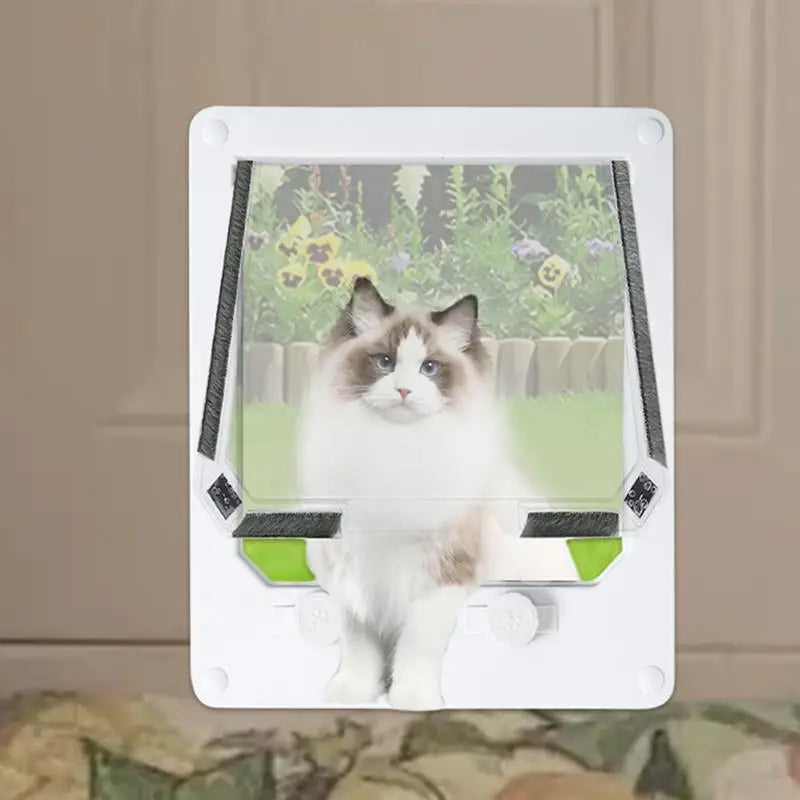 4-Way Cat & Small Pet Door – Lockable Weatherproof Door for Dogs & Cats