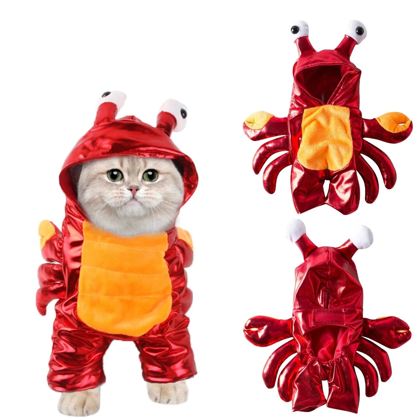 Funny Halloween Pet Costume – Crab Hoodie for Small & Medium Dogs and Cats