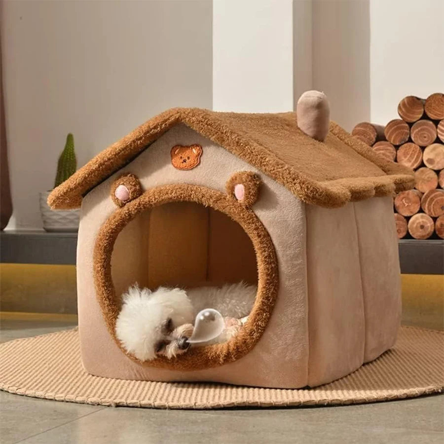 Foldable Pet House – Washable Cat House & Puppy Cave Sofa Bed