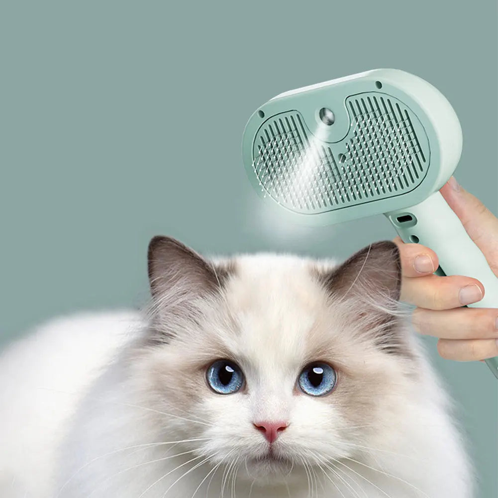 3-in-1 Cat Steam Brush | Pet Spray Hair Removal Comb for Cats, Dogs & Small Animals
