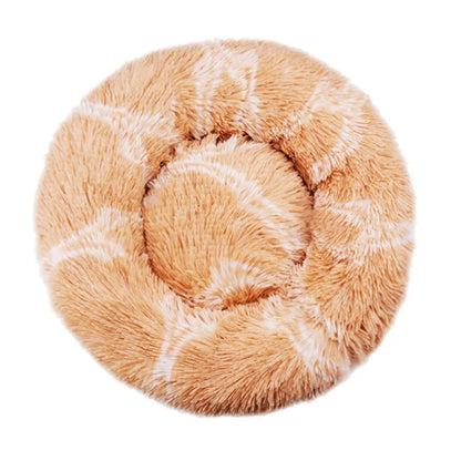 Round Plush Pet Bed | Soft & Warm Sleeping Bed for Dogs and Cats