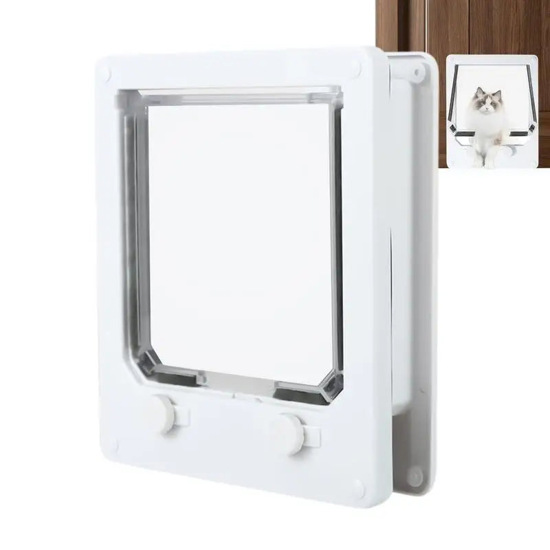 4-Way Cat & Small Pet Door – Lockable Weatherproof Door for Dogs & Cats