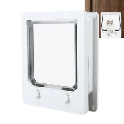 4-Way Cat & Small Pet Door – Lockable Weatherproof Door for Dogs & Cats
