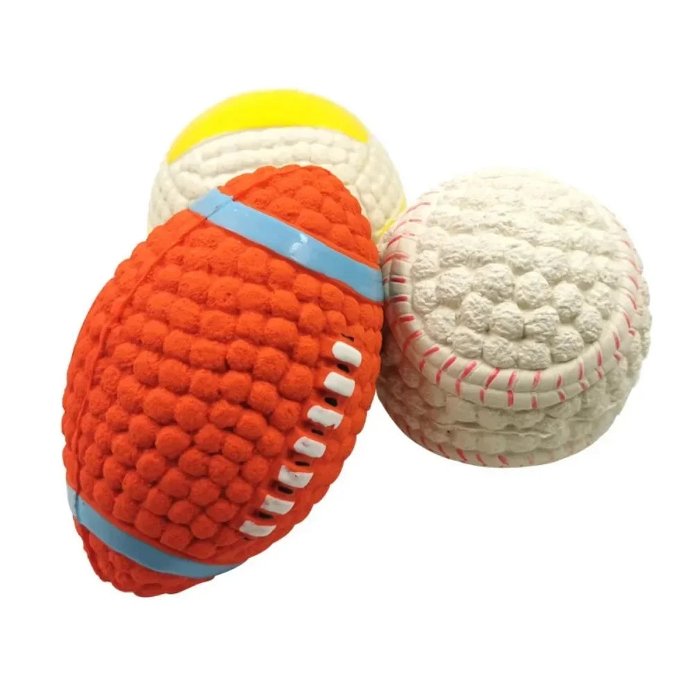 Natural Latex Dog Balls – Anti-Bite Interactive Chew Toys for Small & Large Dogs
