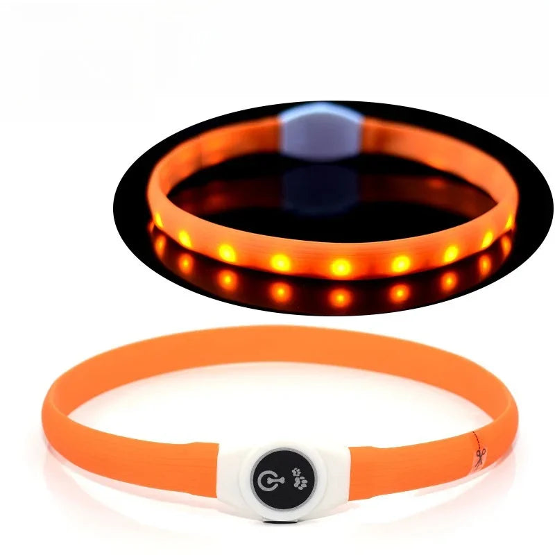 LED Luminous Dog Collar – USB Rechargeable Waterproof Night Safety Collar