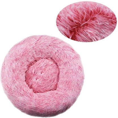 Round Plush Pet Bed | Soft & Warm Sleeping Bed for Dogs and Cats