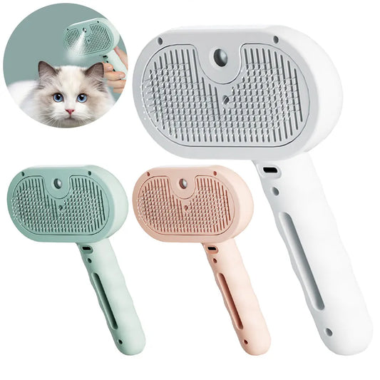 3-in-1 Cat Steam Brush | Pet Spray Hair Removal Comb for Cats, Dogs & Small Animals