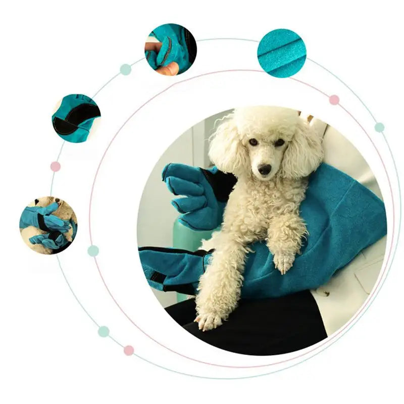 Pet Gloves – Durable Anti-Bite Leather Protective Gloves for Dogs & Cats