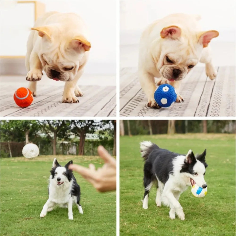 Natural Latex Dog Balls – Anti-Bite Interactive Chew Toys for Small & Large Dogs
