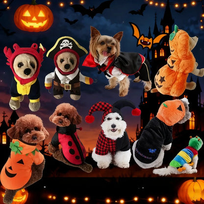 Halloween Pumpkin Pet Dress – Funny Costume for Small Dogs & Cats