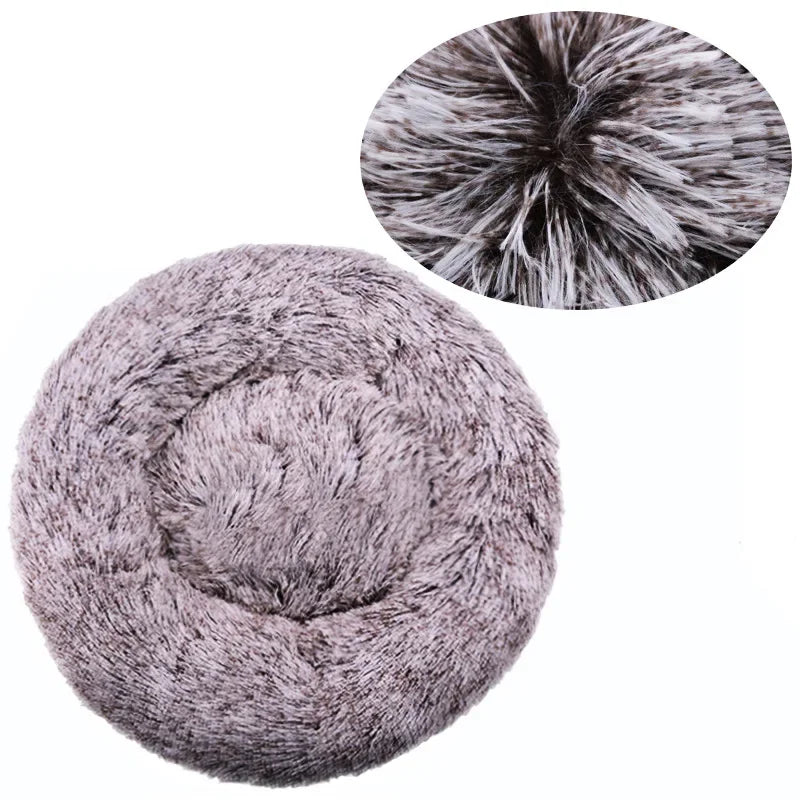Round Plush Pet Bed | Soft & Warm Sleeping Bed for Dogs and Cats
