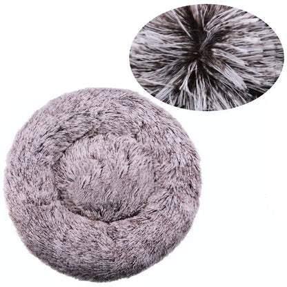 Round Plush Pet Bed | Soft & Warm Sleeping Bed for Dogs and Cats