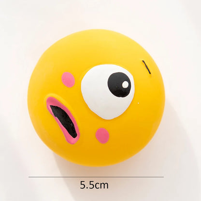 Pet Squeaky Chew Ball – Rubber Dog Toy for Chewing & Teeth Cleaning