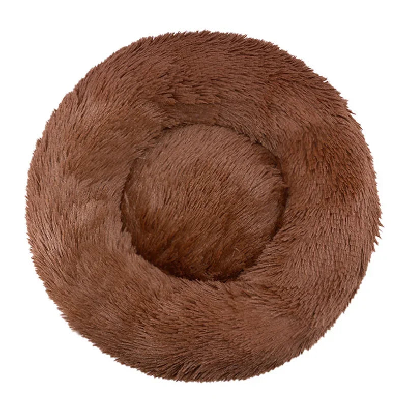 Round Plush Pet Bed | Soft & Warm Sleeping Bed for Dogs and Cats