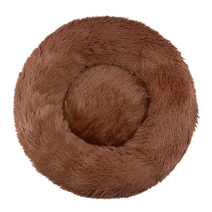 Round Plush Pet Bed | Soft & Warm Sleeping Bed for Dogs and Cats