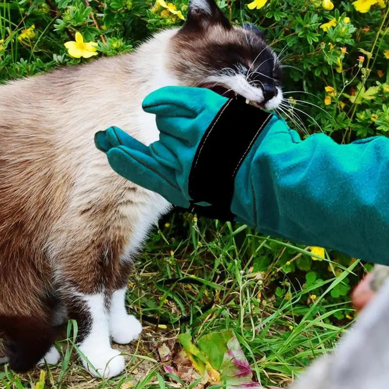Pet Gloves – Durable Anti-Bite Leather Protective Gloves for Dogs & Cats