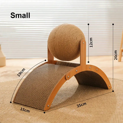 Cat Grinding Paw Toy – 2-in-1 Wooden Cat Scratching Ball & Sisal Scratch Board