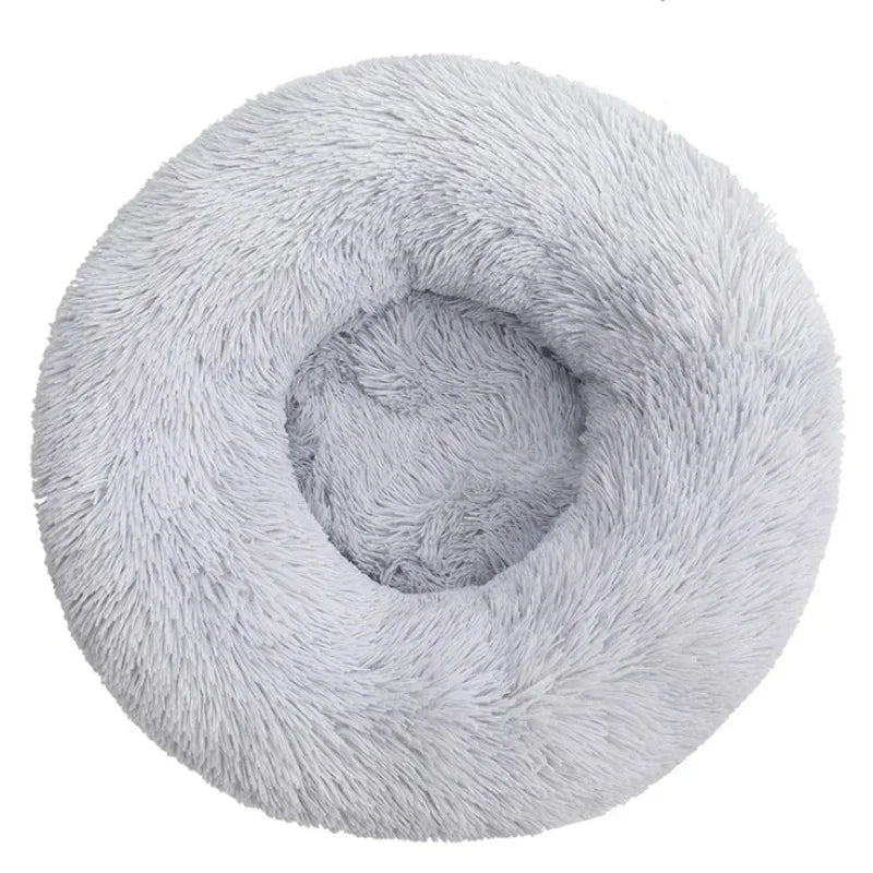 Round Plush Pet Bed | Soft & Warm Sleeping Bed for Dogs and Cats