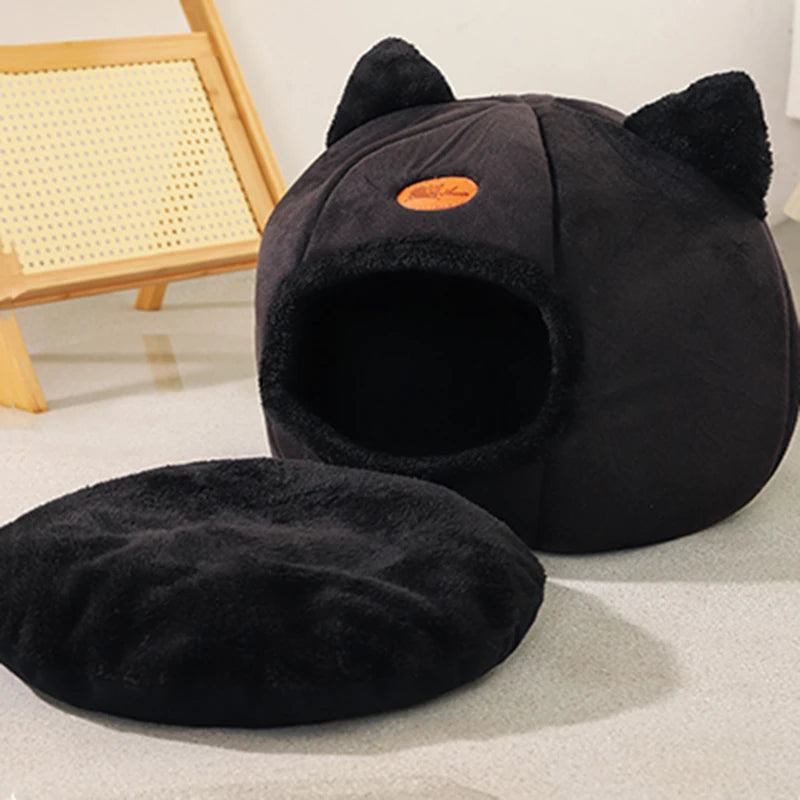 Deep Sleep Comfort Cat Bed – Cozy Winter Mat & Indoor Cave Nest for Cats & Small Dogs