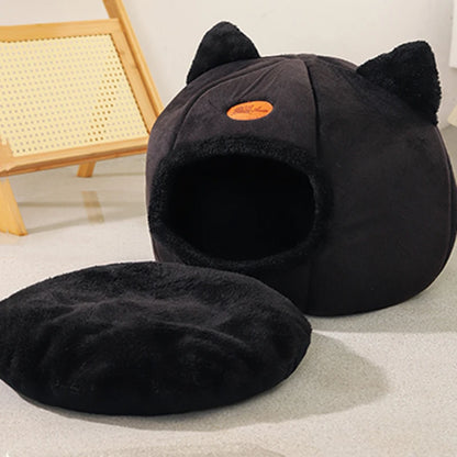 Deep Sleep Comfort Cat Bed – Cozy Winter Mat & Indoor Cave Nest for Cats & Small Dogs