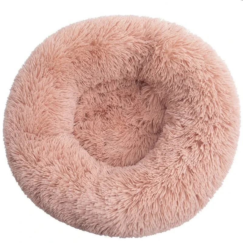 Round Plush Pet Bed | Soft & Warm Sleeping Bed for Dogs and Cats