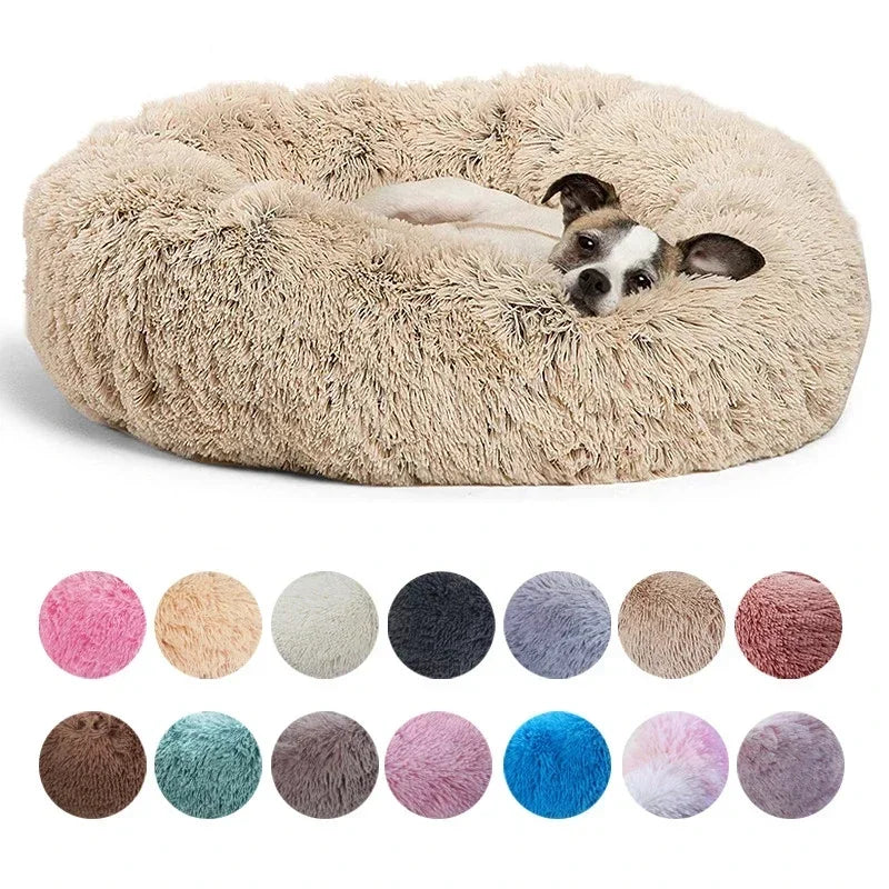 Round Plush Pet Bed | Soft & Warm Sleeping Bed for Dogs and Cats