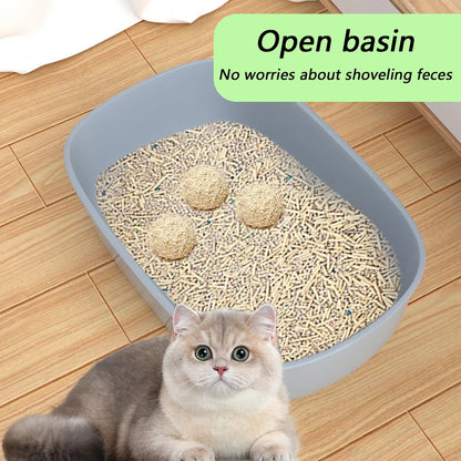 Cat Litter Box – Semi-Enclosed High Side Splashproof Sandbox with Scoop