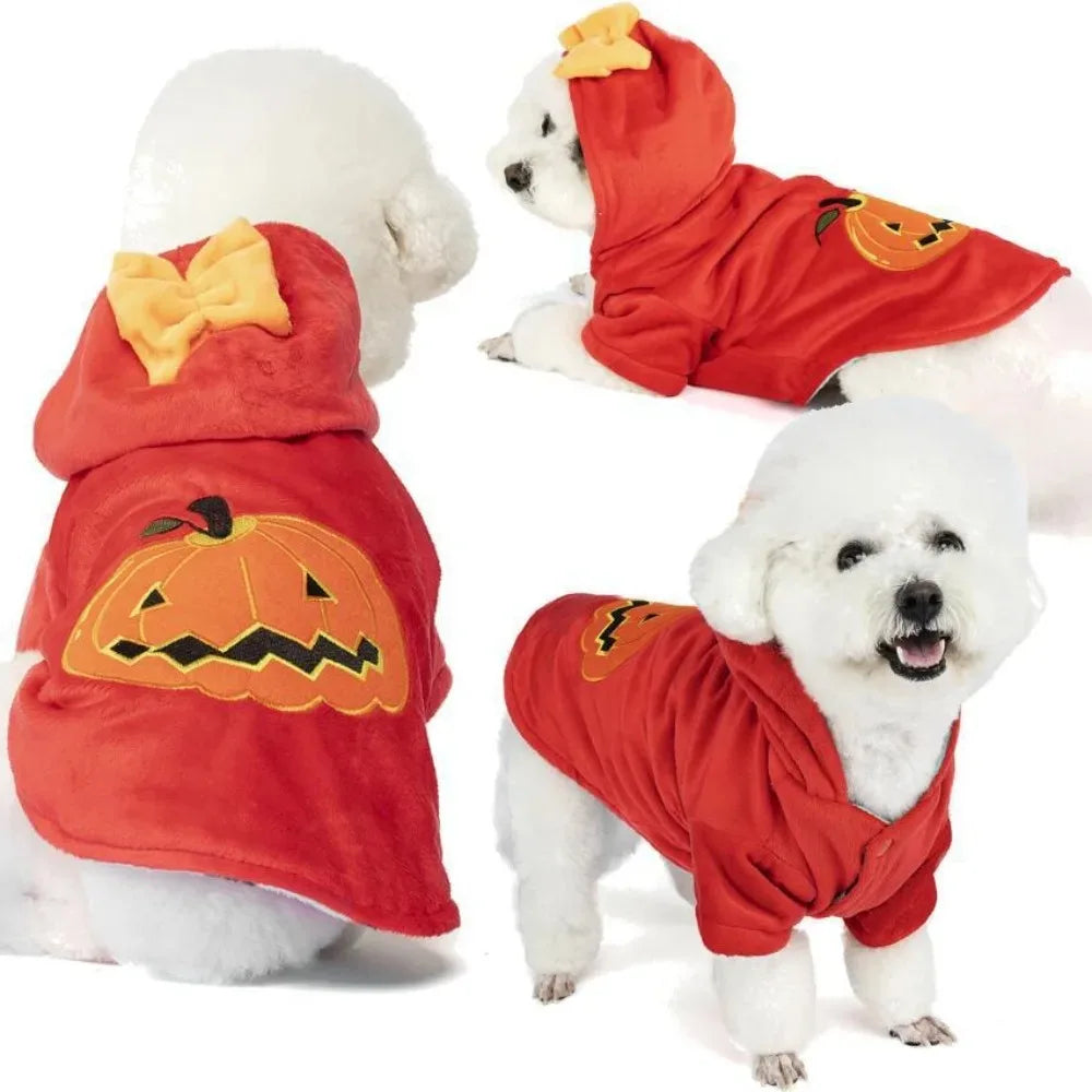 Halloween Pumpkin Pet Dress – Funny Costume for Small Dogs & Cats