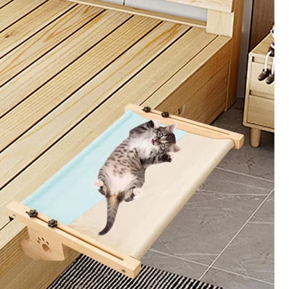 Window Hanging Cat Bed – Removable Balcony Cat Hammock