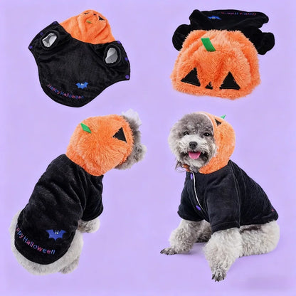 Halloween Pumpkin Pet Dress – Funny Costume for Small Dogs & Cats