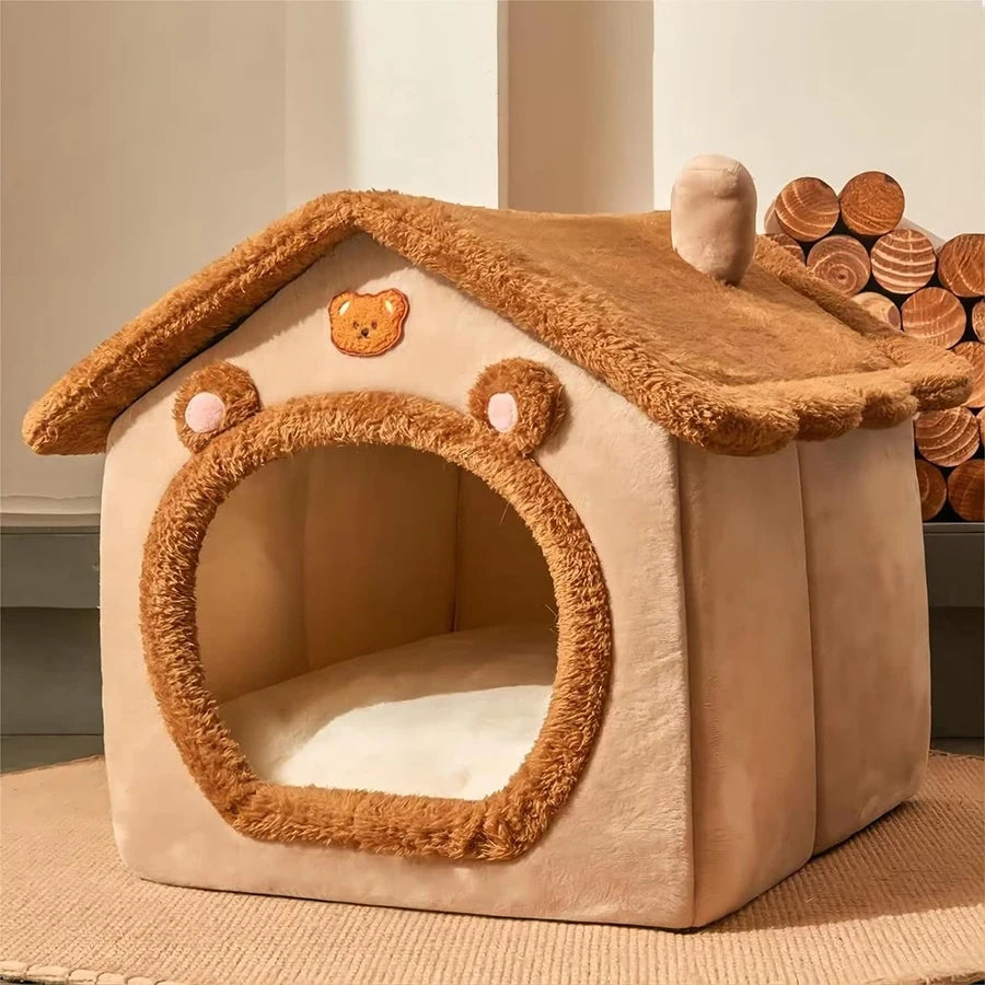 Foldable Pet House – Washable Cat House & Puppy Cave Sofa Bed