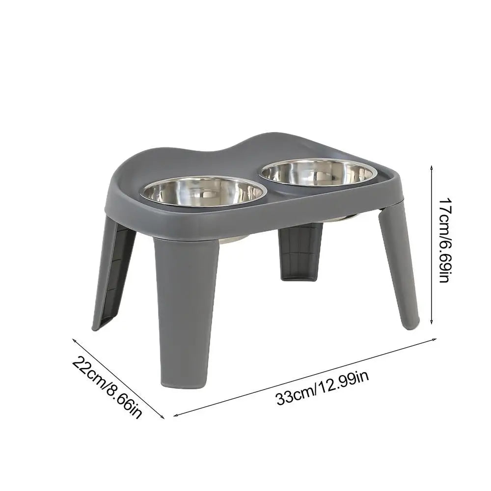 Elevated Dog Feeder with Foldable Stand – Double Stainless Steel Bowls for Food & Water