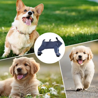 Waterproof Dog Boots with Suspenders – Adjustable Anti-Slip Pet Shoes