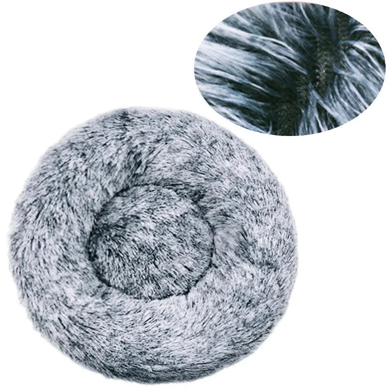 Round Plush Pet Bed | Soft & Warm Sleeping Bed for Dogs and Cats