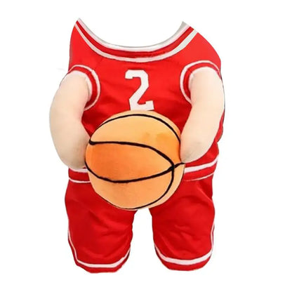Basketball Player Pet Costume – Dog Holding Basketball Outfit for Medium Dogs