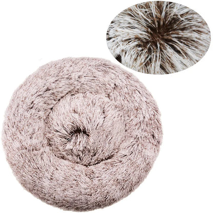 Round Plush Pet Bed | Soft & Warm Sleeping Bed for Dogs and Cats