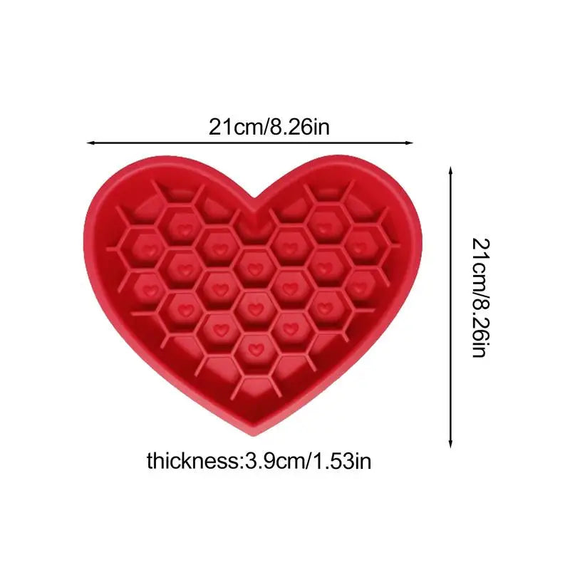 Slow Feeder Pet Bowl – Silicone Love-Shaped Anti-Choke Bowl for Cats & Dogs