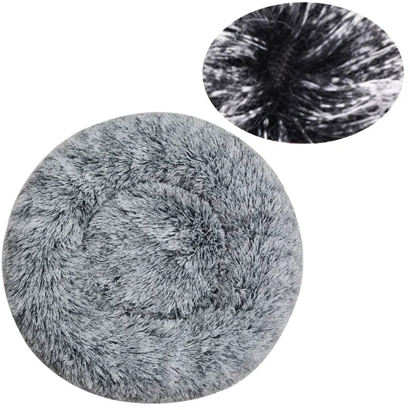 Round Plush Pet Bed | Soft & Warm Sleeping Bed for Dogs and Cats
