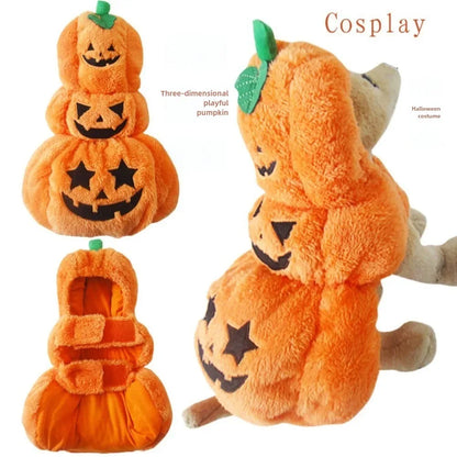 Halloween Pumpkin Pet Dress – Funny Costume for Small Dogs & Cats