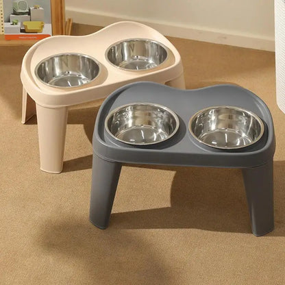 Elevated Dog Feeder with Foldable Stand – Double Stainless Steel Bowls for Food & Water