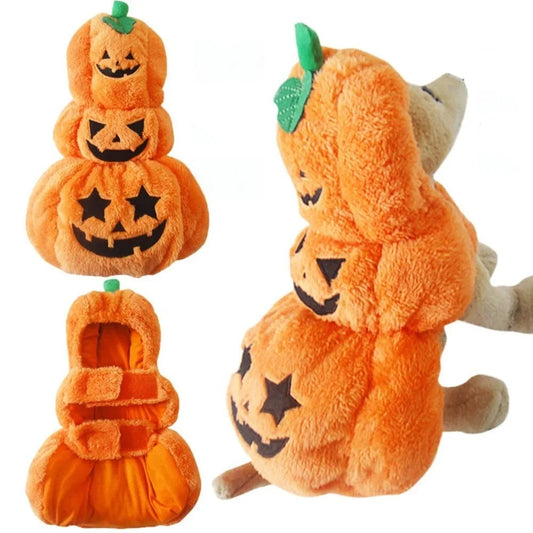 Halloween Pumpkin Pet Dress – Funny Costume for Small Dogs & Cats