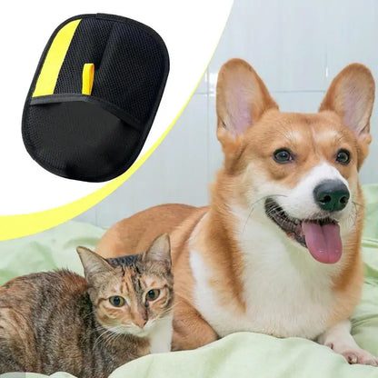 Pet Grooming Gloves – Static Hair Remover Brush for Dogs & Cats