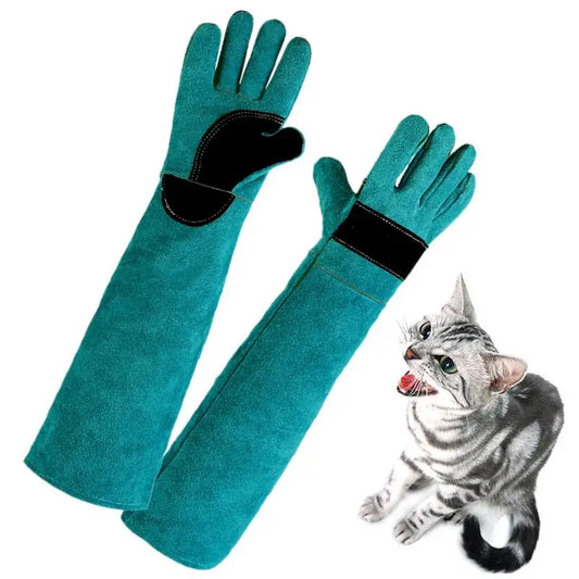 Pet Gloves – Durable Anti-Bite Leather Protective Gloves for Dogs & Cats