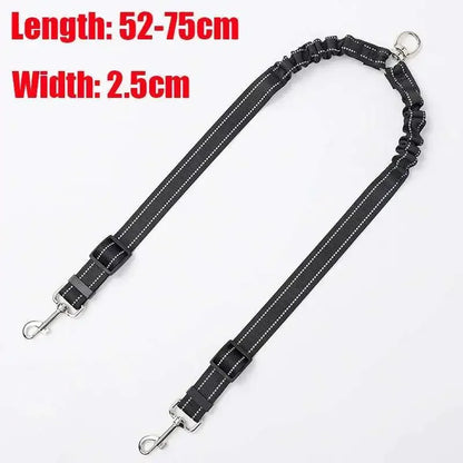 Retractable Dual Dog Leash with LED Light & Waste Bag Holder