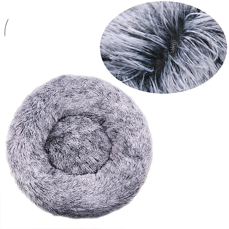 Round Plush Pet Bed | Soft & Warm Sleeping Bed for Dogs and Cats