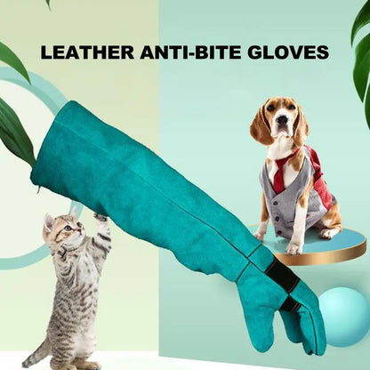 Pet Gloves – Durable Anti-Bite Leather Protective Gloves for Dogs & Cats