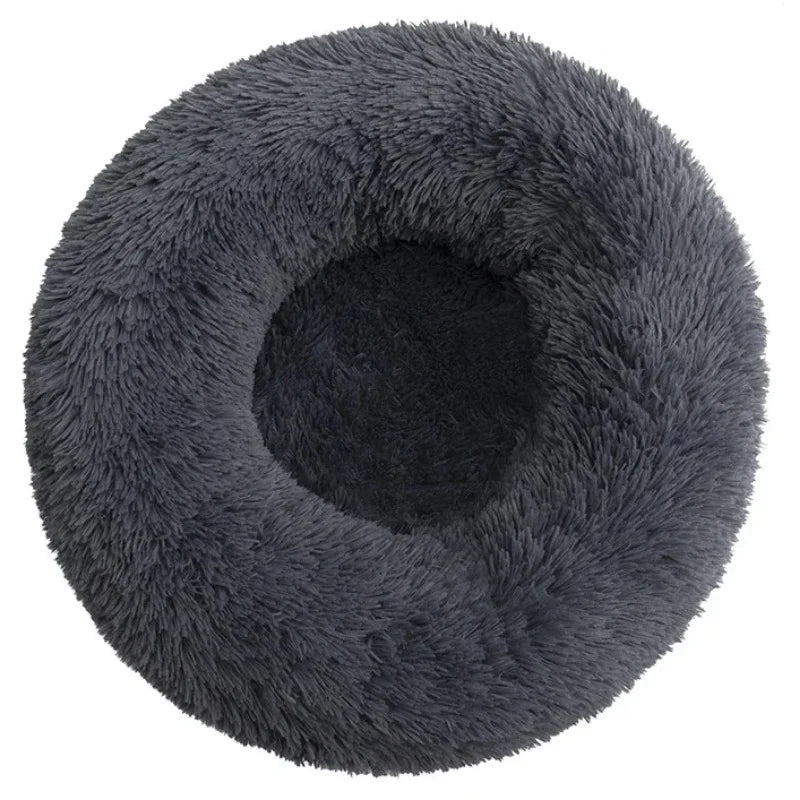 Round Plush Pet Bed | Soft & Warm Sleeping Bed for Dogs and Cats