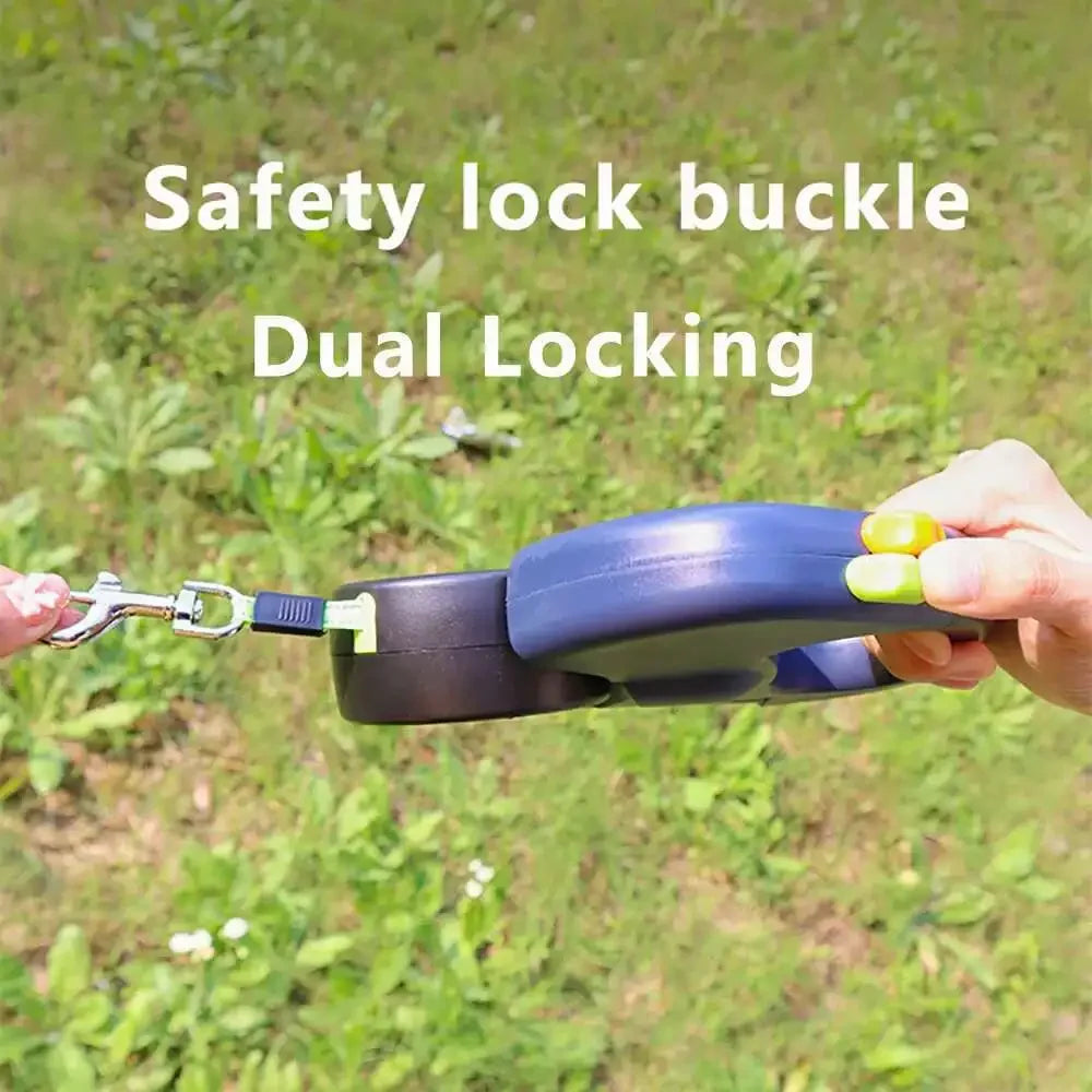 Retractable Dual Dog Leash with LED Light & Waste Bag Holder