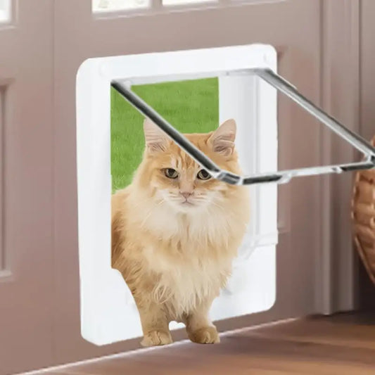 4-Way Cat & Small Pet Door – Lockable Weatherproof Door for Dogs & Cats